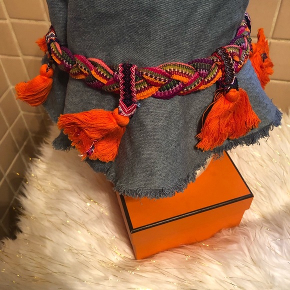 Glamourpuss Denim bucket fringe🍊hat size large - Picture 2 of 8